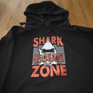 Mens Black Shark Seaside Zone Graphic Hoodie Size XL. HHCP